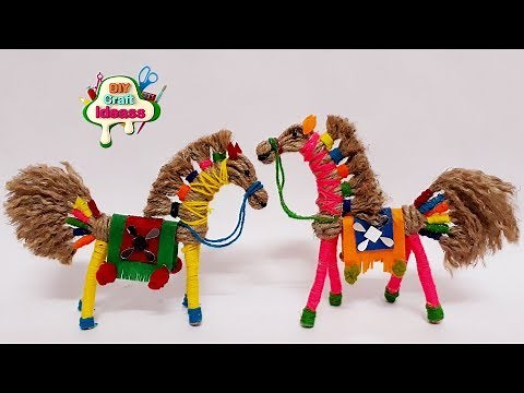 how to make horse with jute roap | Horse |jute horse making |craft making | arush diy craft ideas