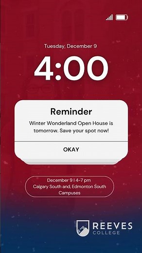 Reeves College Winter Wonderland Open House is tomorrow!