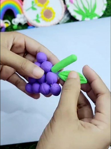 Simple Clay craft idea 🍇😍🤍 #foryoupage #clayart #clay #diy #diycrafts #craft #handcraft