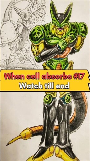 "Wait for the transformation... Perfect Cell? 🧬🔥 #dragonballz #dragonballzart
