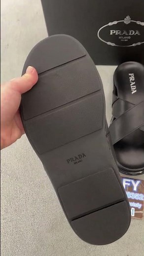 P-rada Men's Leather Crisscross Slide Sandals