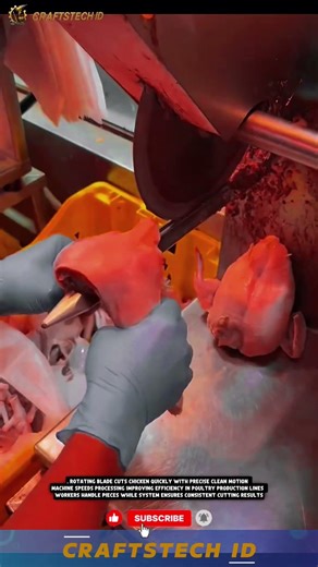 Poultry Processing Machine Cuts Chicken Quickly With Sharp Blade #machine