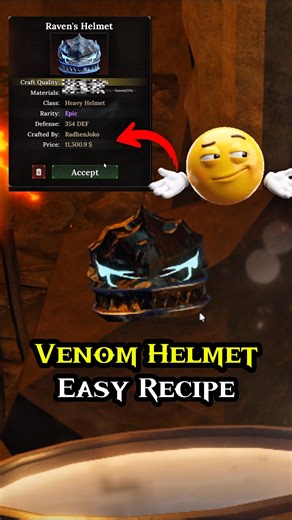 Easy Raven’s Helmet Recipe or Venom Helmet ?! 😱 #roblox #theforge #shorts