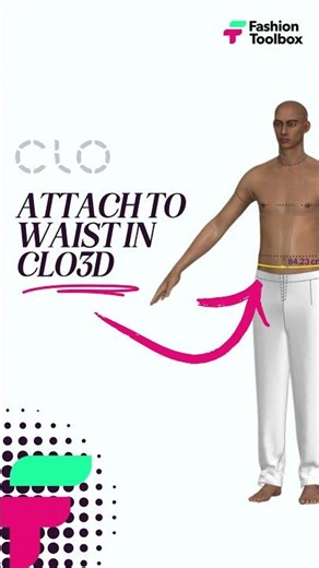 CLO3D Tutorial: Attach a Skirt or Trousers to the Waist to Stop It Falling Down