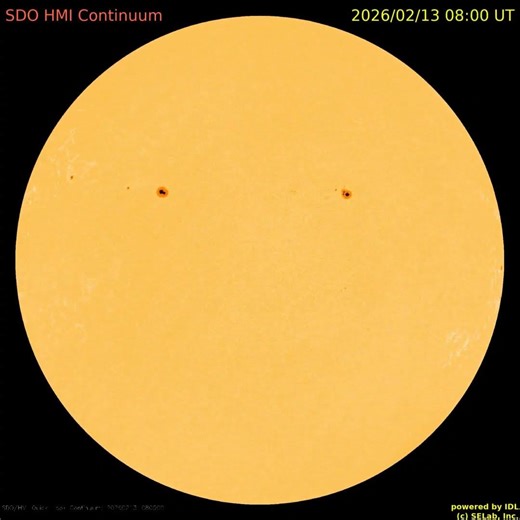 태양 전면 주간 동영상 (weekly solar full-disk movie : 2026. 2. 9 ~ 2. 15) #sun #solar #sunspot #태양 #흑점