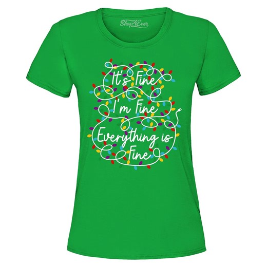 Det är bra, jag mår bra, allt är bra, rolig julbelysning, dam-T-shirt, familjejultröja, julklapp, julpyjamas. - Etsy Sverige