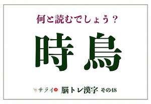 「時鳥」とは何の鳥？「ときとり」ではありません【脳トレ漢字48】 | サライ.jp｜小学館の雑誌『サライ』公式サイト