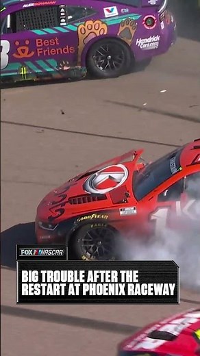 BIG TROUBLE at Phoenix 😬 #racing #wreck #crash #phoenix #NASCAR