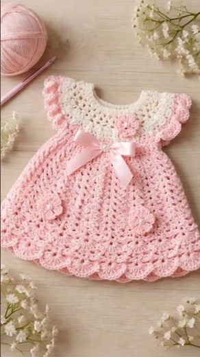 Beautiful Crochet Baby Girl Dress 🧶 Easy Handmade Frock Pattern #crochet #viral