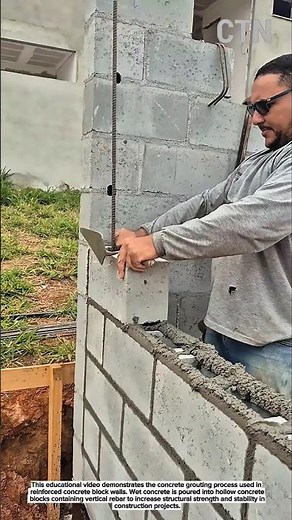 Concrete Grouting Process for Reinforced Block Wall Construction