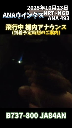 🎙️ANA 到着予定時刻の機内アナウンス NRT-NGO #機内アナウンス #ana #anaウイングス