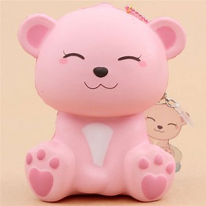 scented jumbo pink polar bear eyes closed animal squishy by Puni Maru
