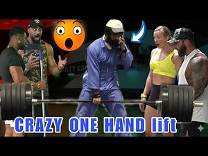 Crazy one hand lifting purely Stunned bodybuilder|Anatoly gym prank