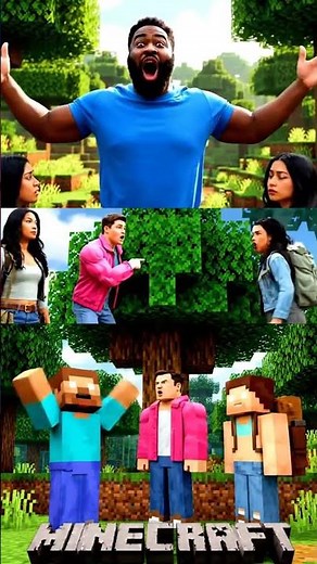 Minecraft Movie vs. Game: Cast Talking & Reacting (Comparison) #Shorts