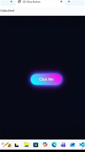 Create a 3D Glowing Button in 30 Seconds 🔥 (HTML + CSS)