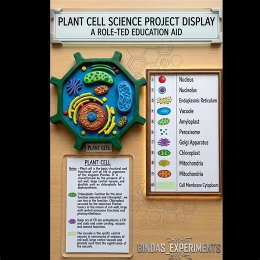 Plant Cell Diagram: 3D Science Project Model 🧬✨#shorts#viral#nobatidao