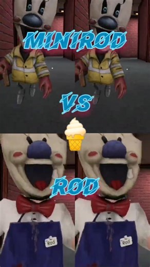 Minirod Vs Rod With Ice Scream 🍦🍦#horror #icecream #icescreamhorrorgame #horrorgame