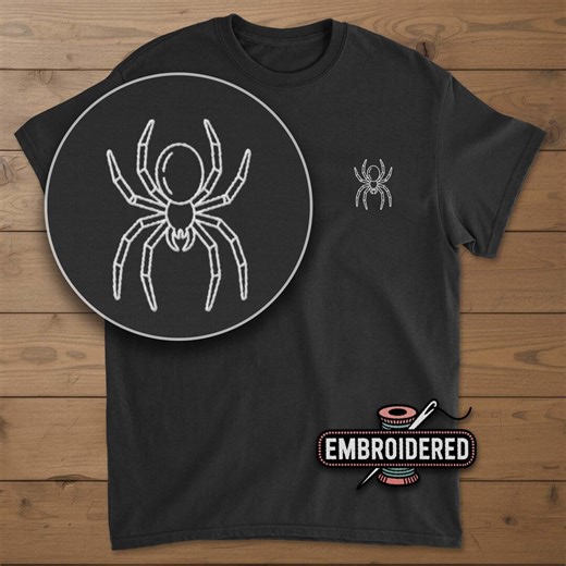 Spider Embroidered Shirt, Animal Gift - Etsy