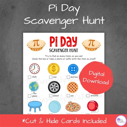 Pi Day Scavenger Hunt for Kids, Pi Day Party Game, Math Pi Day Activity Printable, Classroom Game, Photo Scavenger Hunt, Math Pie Day Game - Etsy Australia