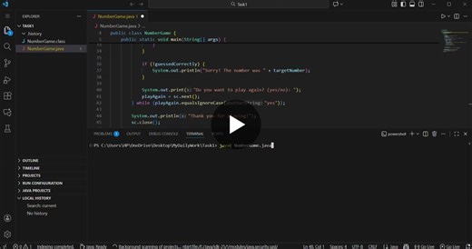 Java Development Internship – Task 1 Completed I’m happy to share the completion of Task 1: Number Guessing Game as part of my Java Development Internship. MyDailyWork | GAGANA SHETTY