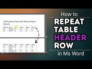 "How to Repeat Header Row in MS Word | Table Formatting Tips & Tricks"