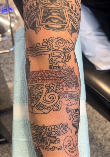 Aztec Sleeve Tattoo Ideas by Oakland Artist