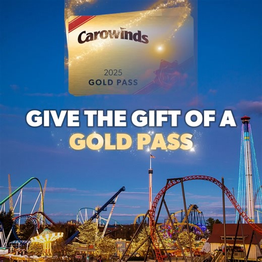 🎁 This holiday season, give the gift of lifelong memories and endless fun with a 2025 #Carowinds Gold Pass. 2025 Gold Passholders enjoy unlimited visits and free parking this year and next, plus exclusive discounts, Pass Perks rewards and more! Available for just nine payments of $9.50* after an initial payment. Hurry, offer ends January 4, 2025. BUY: bit.ly/4gl5L6e | Carowinds