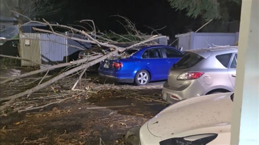 Bomb cyclone's untamed wrath on an apartment complex in Kent captured in dramatic video
