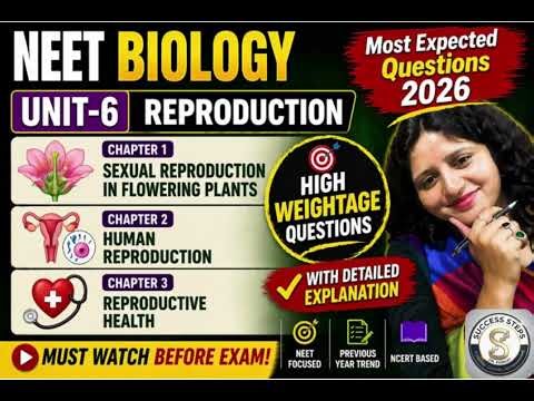 NEET Biology 2026|Unit 6 Reproduction|MCQs #neet2026 #biology #drfarhat #neetbiology