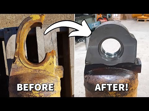 Replacing Eye on Hydraulic Cylinder for Caterpillar D9 Bulldozer | Machining, Welding, Milling
