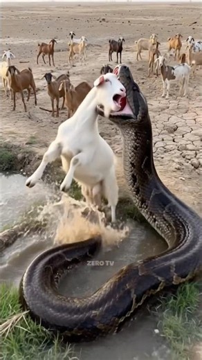 Snake Attack on Goat! 🐍🤯 Part 1 #shorts #goat #comedyfilms #viral #comedy #shortsfeed #snake