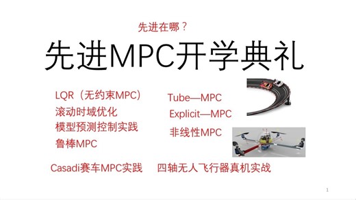 先进MPC开学典礼（普通MPC，Robust/Tube MPC，Explicit MPC，非线性MPC理论和实战）