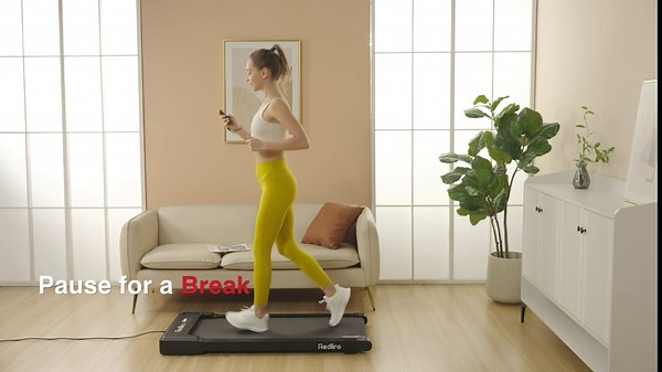 Redliro Under Desk Treadmill, Walking Pad with Remote Control, Portable Mini Treadmill Installation-Free for Home/Office, Bluetooth, 265lbs Max Weight