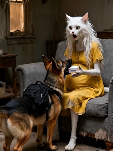 The dog is earning money to buy medicine for the pregnant female cat #catstory #aicat #rescuedog #videoviral #fyp