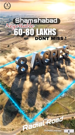Prime 8 acres Clear Property for sale price range between 60 lakhs per acre to 80 lakhs to know perfect price or land details comment "Land details " For more land details contact us 955 3333 587 Edit @shoev_khansab #hyderabadrealestate #shamshabadairport✈️ #telanganarealestate #LandForSale #propertyinvestment | Sri Mythri Realestate 1