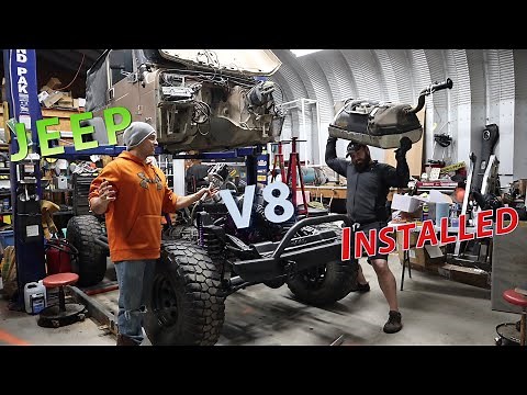 Installing a 350 V8 into Brents TJ Jeep!! 2000 TJ Jeep Rebuild Part 7!!