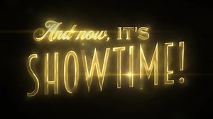 And Now It's Showtime Intro Background With Light Flares/ 4k animated motion graphic of a broadcast tv now it's showtime message text with hi-tech design and optical flares