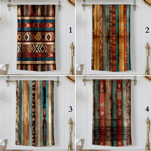 Aztec Pattern Tea Towel - Rustic Cotton, Bohemian Kitchen Decor - Etsy