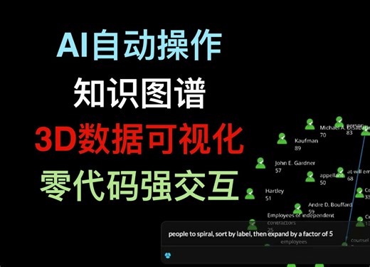 AI自动操作知识图谱3D数据可视化2 零代码、强交互