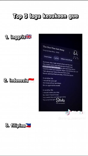 Top 3 Lagu Kesukaan Aku: Inggris, Indonesia, Filipina