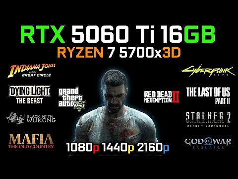 RTX 5060 Ti 16GB | 1080p, 1440p, 4K | RT + DLSS 4 MFG | Gameplay Test 2025