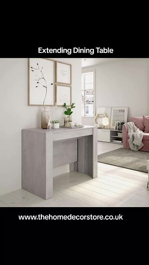 Luz Concrete Grey Effect Extending Dining Table