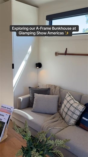 A peek inside our A-Frame Bunkhouse Park Model at Glamping Show Americas 2025! ✨ We’ve loved the amazing turnout and the chance to connect with so many in the glamping and hospitality industry about unique stays and unforgettable guest experiences. Link in the comments to explore all of our cabins! 🏡🌲 #Glamping #LuxuryResort #TinyHome #STR #UniqueStays | Zook Cabins
