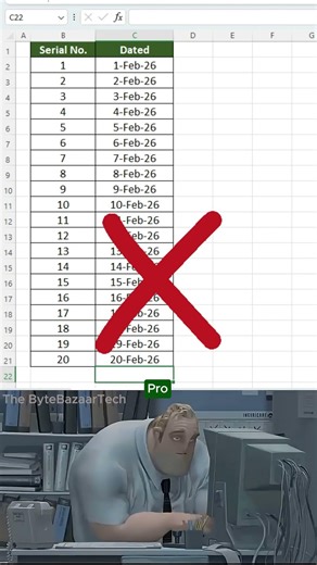 Excel Trick 99% People Don’t Know 😱 Auto Serial Numbers & Dates in Seconds #excel #excelshorts
