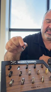 1.2M views · 871 reactions | Manly Bands makes it ridiculously easy to find the perfect ring—without ever setting foot in a jewelry store. Choose your style, get your size, and enjoy:  Free shipping  Free exchanges  A comfort-fit ring you’ll never want to take off  A silicone backup band for work, gym, or travel No stress. No guesswork. Just a damn good ring. | Manly Bands | Facebook
