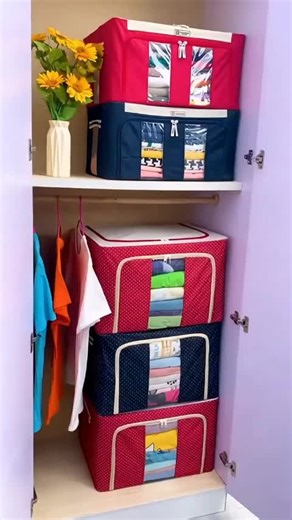SimHome Large Capacity Storage Box , Use it to tidy up your wardrobe.✨✨✨#storage #storagebox #clothesorganizer#wardrobeorganisation #clothesstoragebox #kotaksimpanan #quiltstorage #goodthing