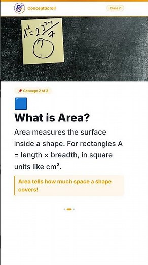Perimeter and Area, Class 7 Maths | Chapter 11 | Class 7 Maths | NCERT | ConceptScroll 📚 #Shorts