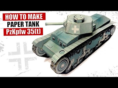 How to make paper tank Panzer 35(t) LT vz 35? WW2 PzKpfw 35(t) DIY cardboard tank model building