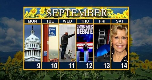 Calendar: Week of September 9