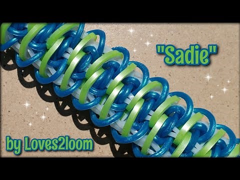 "Sadie" Rainbow Loom Bracelet Tutorial (3 bars wide)
